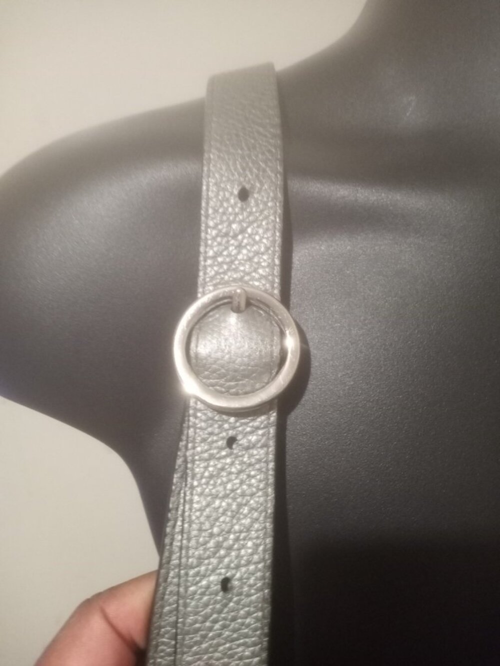 Coach Penelope Leather Snakeskin Trim Crossbody Bag F16533 Preloved Gray - Picture 5 of 15